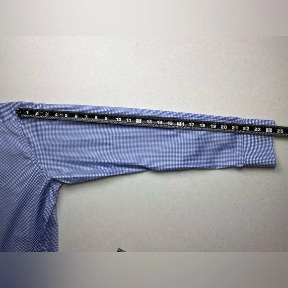 Eton Men’s Blue & White Slim Fit Long Sleeve Dress Shirt. Size 41 / 16 - Medium - Picture 10 of 13